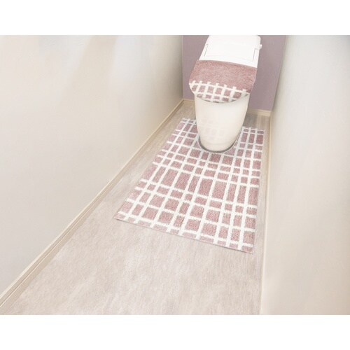 ナチュラル耳長超ロングトイレマット ピンク