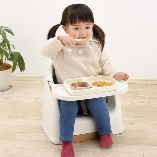 食器 すくいやすいシリコーンプレート アイボリー