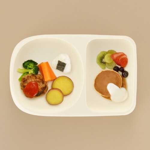 食器 すくいやすいシリコーンプレート ベージュ