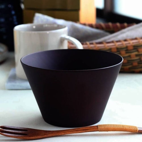 切り出し天然木椀 ウッドボールL ダークブラウン