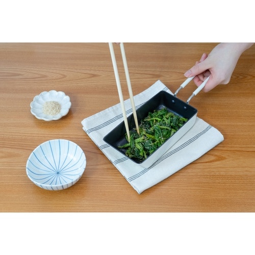 フライパン 9×18cm ガス火専用 アイボリー