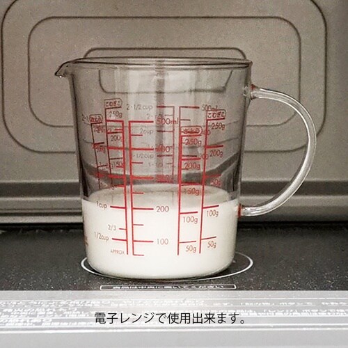 耐熱ガラス製メジャーカップワイド 500ml