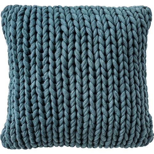 ニットクッション 40×40cm 正方形 ブルー