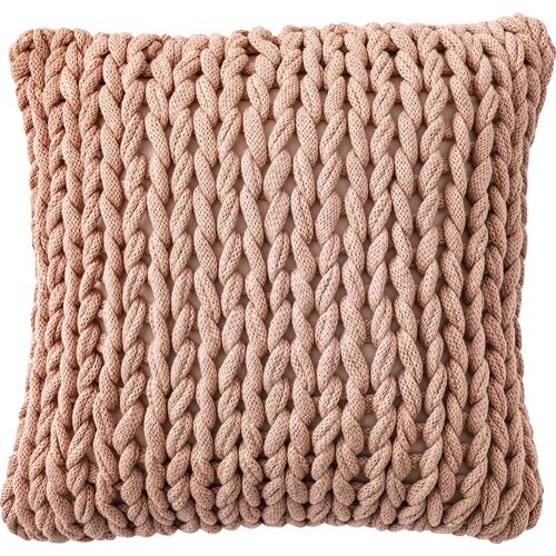 ニットクッション 40×40cm 正方形 ピンク