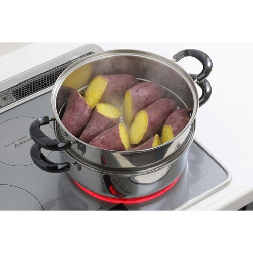 IH対応 ステンレス二段蒸し器 26cm