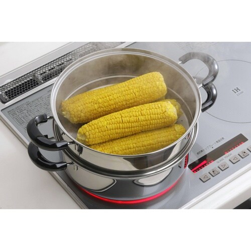 IH対応 ステンレス二段蒸し器 26cm