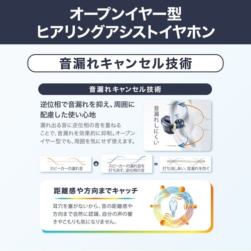 ヒアリングアシストイヤホン earU ネイビー