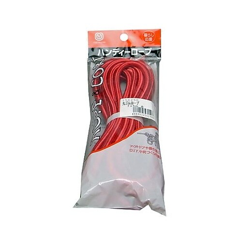 7.0mmx5m 丸ゴムロープ (赤)