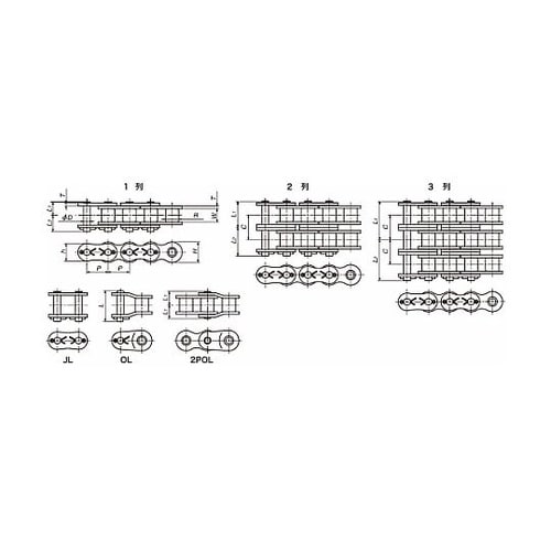 RSローラチェーン BF25−H−1−R