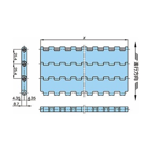 プラスチックモジュラーチェーン BTC8