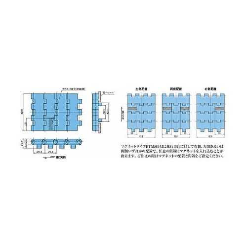 プラスチックモジュラーチェーン BTM8
