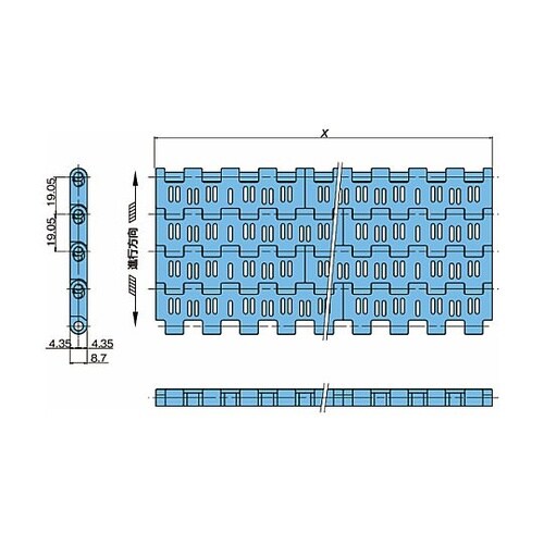 プラスチックモジュラーチェーン BTO6