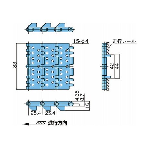 プラスチックモジュラーチェーン BTO8