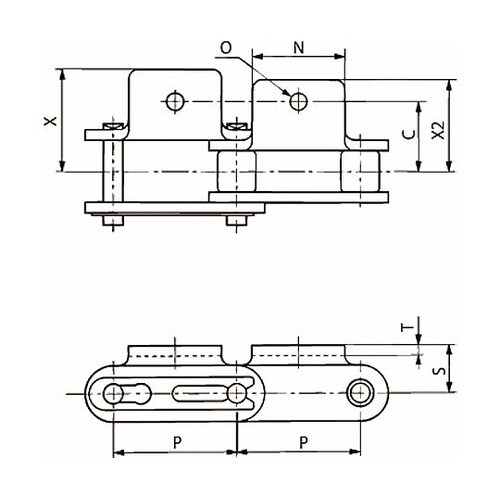 バイピッチチェーン RF2040S−L