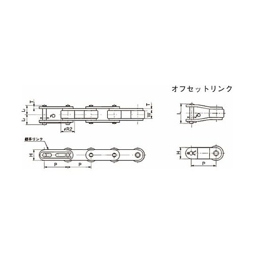 プラローラバイピッチチェーン RF208