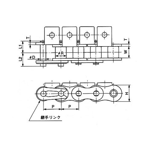アタッチメント付 RS形チェーン RS1