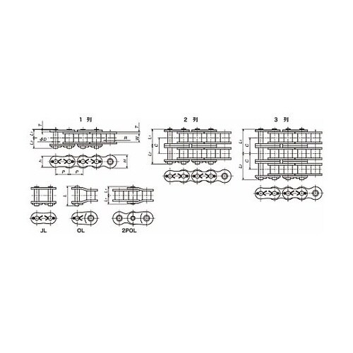 RSローラチェーン RS180−6−RP