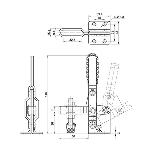 CH−101−D 縦型トグルクランプ