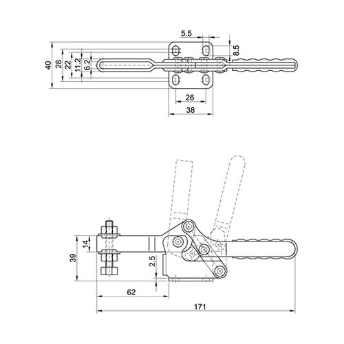 CH−21502−B 横型トグルクランプ