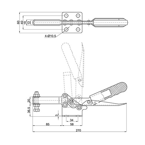 CH−21385 横型トグルクランプ