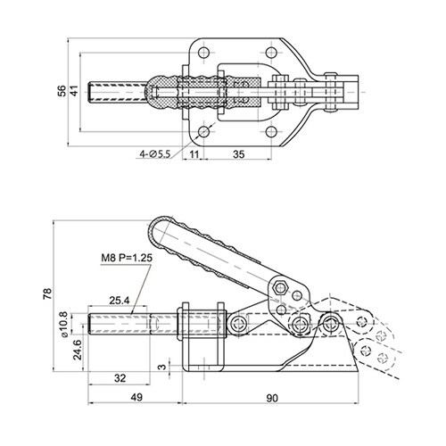CH−301−CR 横押型トグルクランプ
