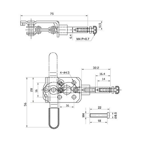 CH−301−CL 横押型トグルクランプ
