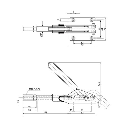 CH−303−EM 横押型トグルクランプ