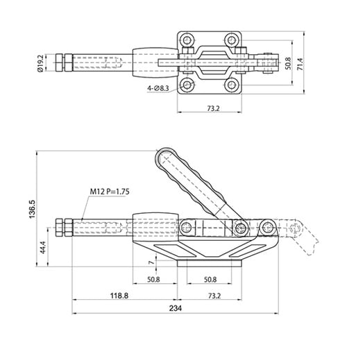 CH−304−HM 横押型トグルクランプ