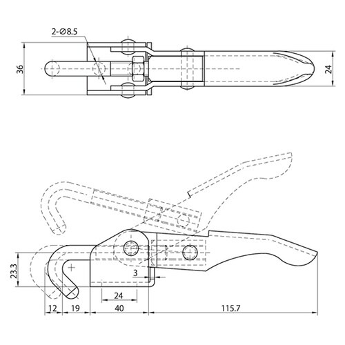CH−43150 フック型トグルクランプ