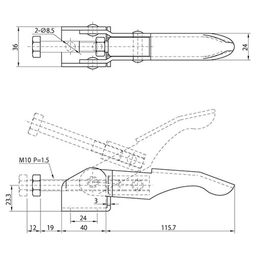 CH−43160 フック型トグルクランプ