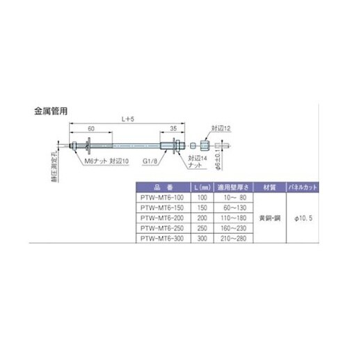 差圧計 壁用ピトー管(壁用静圧管) 金属