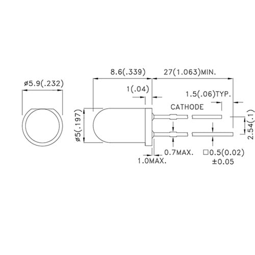 赤外線LED 5φ 10個入 L−53F