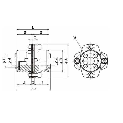 カップリング 精密バネ軸継手 LCD・L