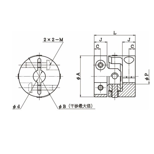 カップリング 精密補正軸継手 UAシリー