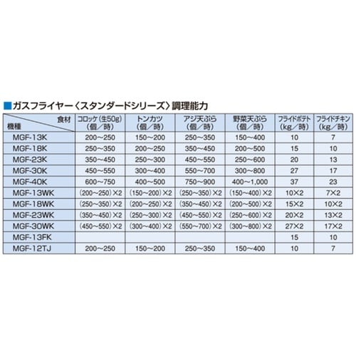 ガスフライヤー(スタンダードシリーズ)一