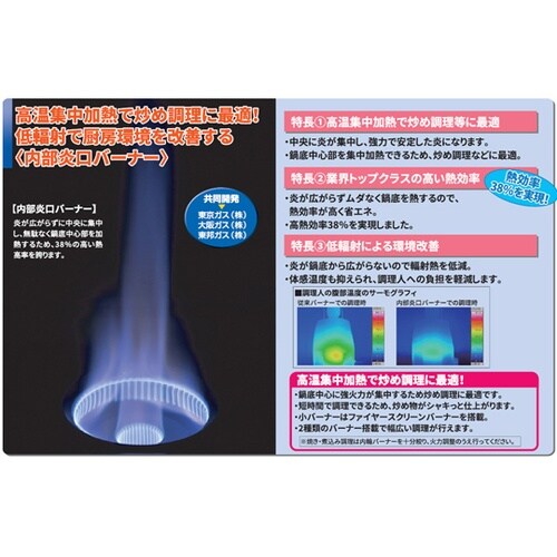 パワークックガスレンジ(内部炎口バーナー