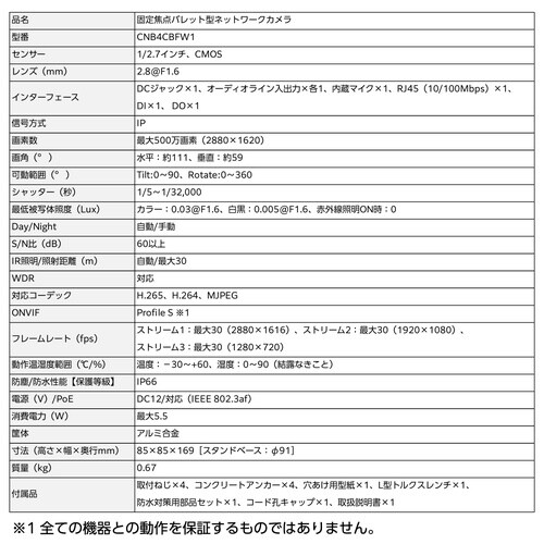 防犯カメラPoE給電 バレット型 固定焦点屋外