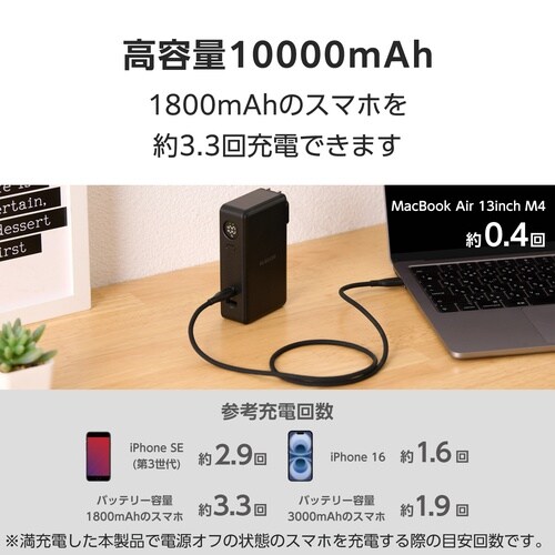 10000mAh一体型バッテリー BK