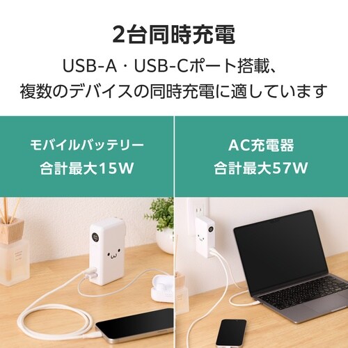 10000mAh一体型バッテリー WF