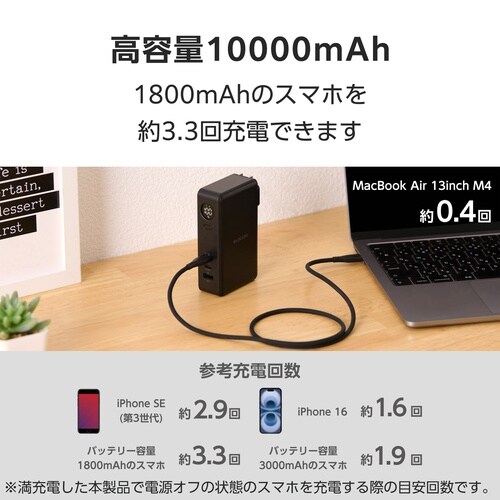 10000mAh一体型バッテリー BK
