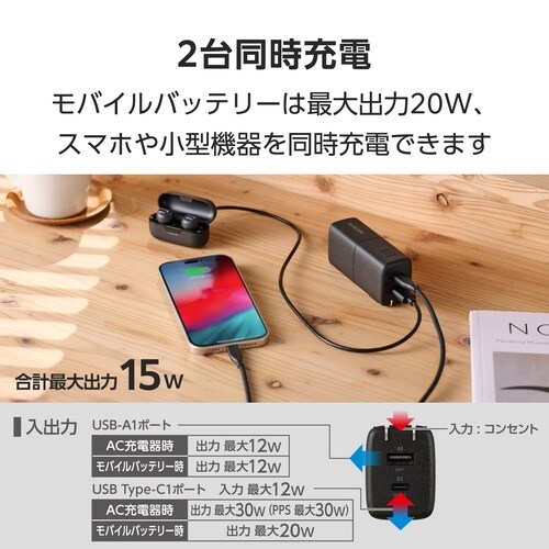 5000mAh一体型バッテリー PD20WBK