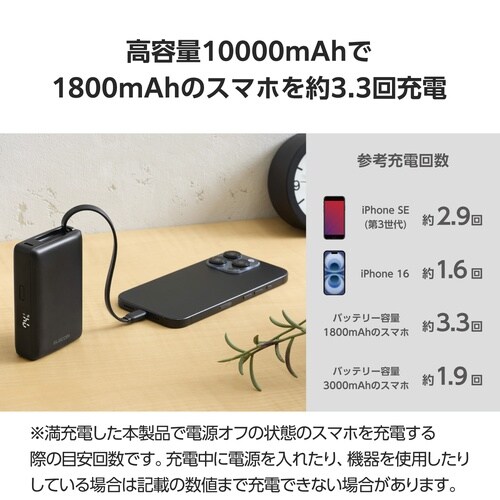 モバイルバッテリー 大容量 10000mAh