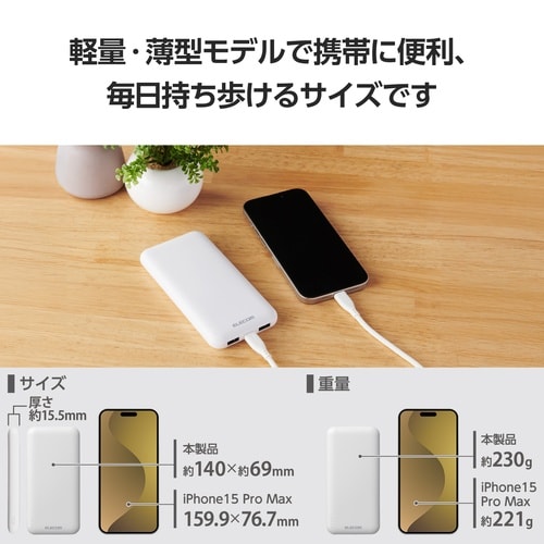 モバイルバッテリー 10000mAh 大容量