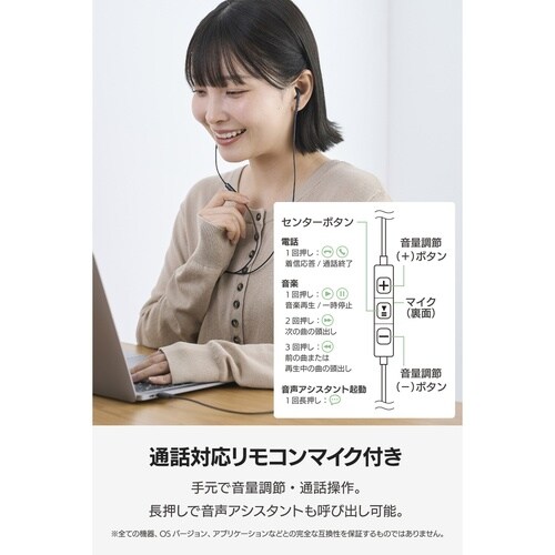 USB−Cイヤホン 有線 インナー型 DAC 黒