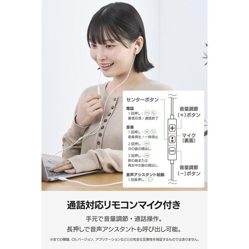 USB−Cイヤホン 有線 カナル型 DAC 白