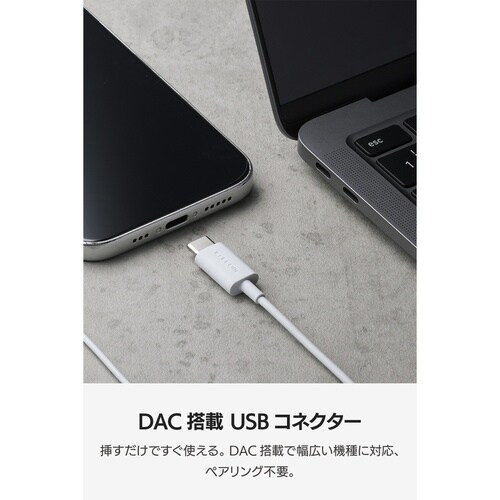 USB−Cイヤホン 有線 カナル型 DAC 白
