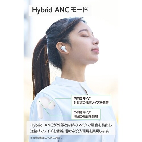 ワイヤレスイヤホン BT5.4 ANC 低遅延 白