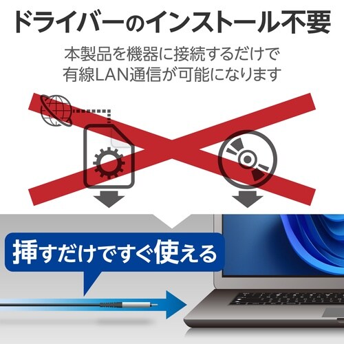 USB−C LAN変換ケーブル 1Gbps 5m