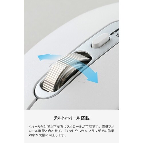 ワイヤレスマウス 静音 両対応 ガラス面 M 白