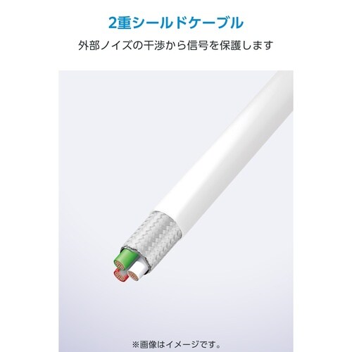 USB−A−Cケーブル シリコン 1m 3A 白